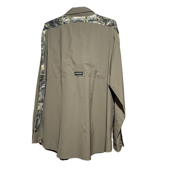 Men's Fishouflage Camo Vented Anglers Long Sleeve Shirt Bass Moss Size Large - Picture 5 of 13